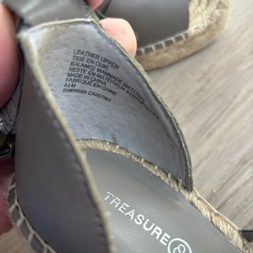 Treasure & Bond Gray Espadrille Wedges